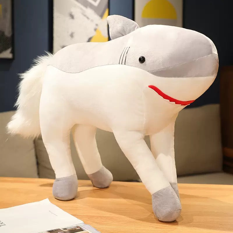 Funny Shark Horse Plush Pillow, Soft Sleeping Companion, Safe Eco-Friendly Material