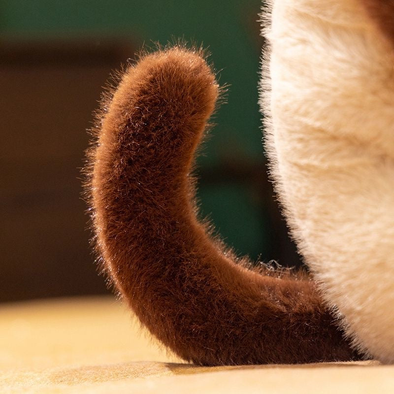 Realistic Fluffy Black & White Tuxedo Cat Plush, Soft Stuffed Kitten Animal Toy Gift For All Ages