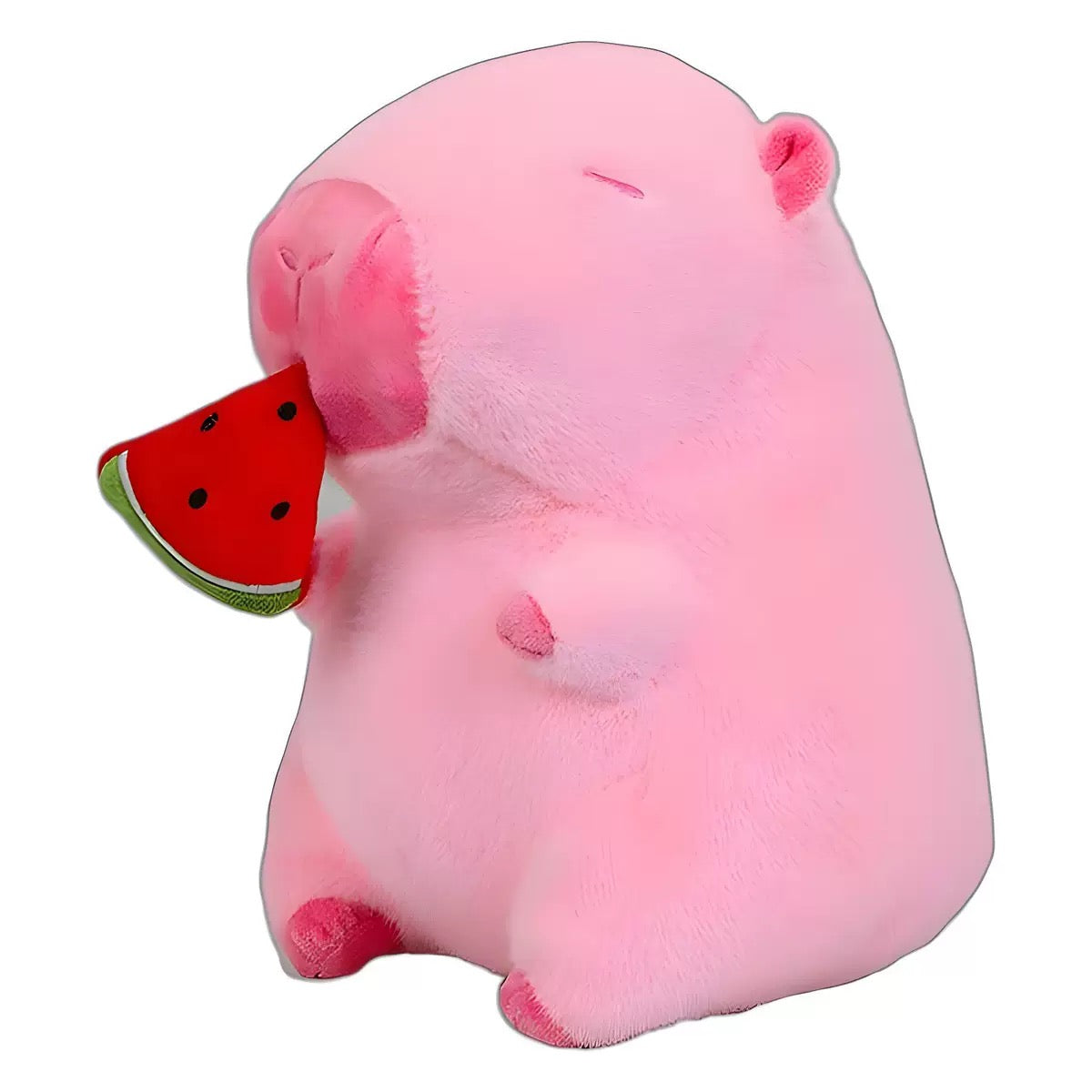 Pink Capybara Plush Toy With Fruit, Cute Kawaii Stuffed Capybara Doll