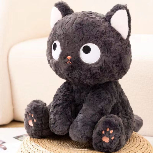Cute sitting black cat plush, unique birthday gift for cat lovers