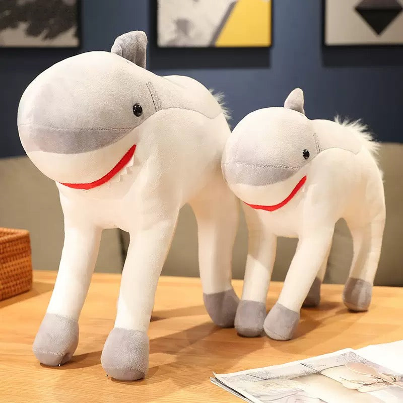 Funny Shark Horse Plush Pillow, Soft Sleeping Companion, Safe Eco-Friendly Material