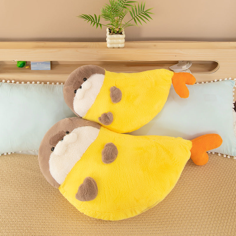 New sushi fried shrimp baby seal plush doll super soft bed throw pillow funny birthday gift wholesale doll