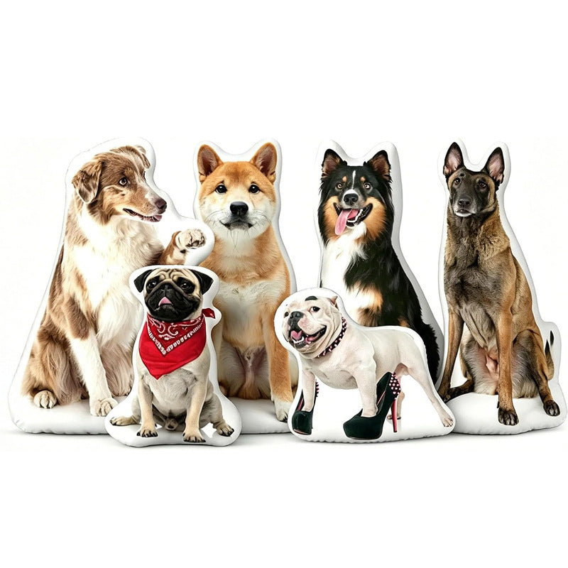 Pet special-shaped throw pillow 3D visual double-sided color picture Customized according to the picture Environmental protection material Removable and washable