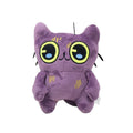Big cartoon eye cat plush toy, chubby short limbs kitten stuffed animal with embroidered details