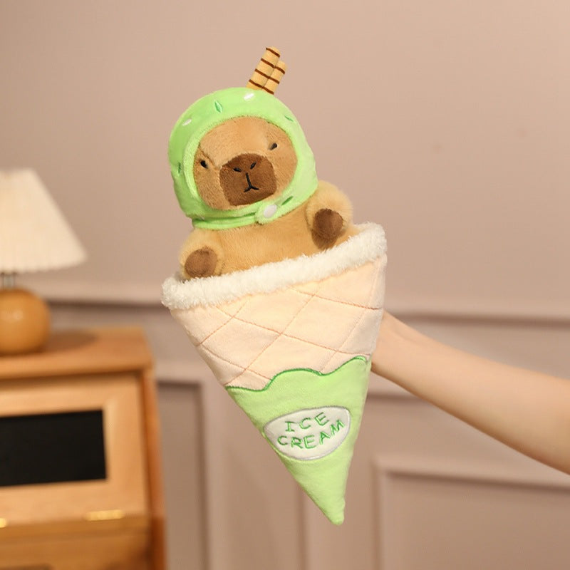 Ice cream capybara plush toy | stuffed animal