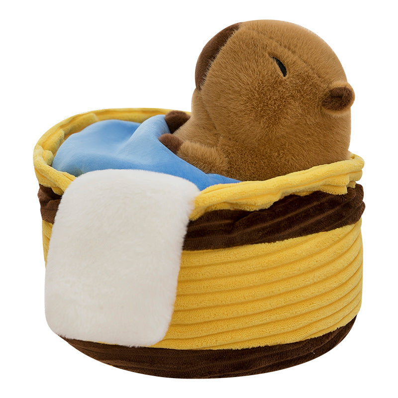 Bathtub‑Themed Capybara Plush Toy, Cute Kawaii Stuffed Capybara Doll for Birthday Gift