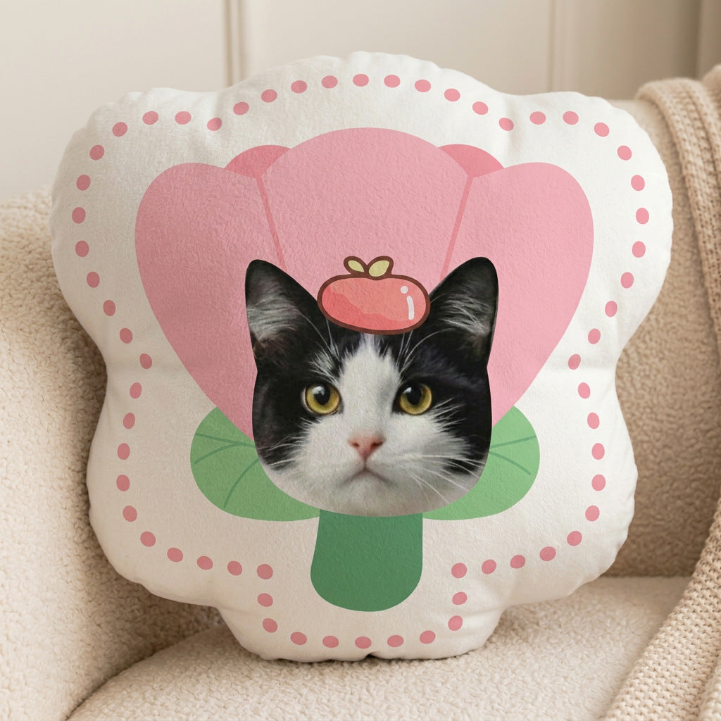 Come to the picture to customize the pet avatar big head special-shaped throw pillow, customize the surrounding cute doll double-sided pillow creative gift