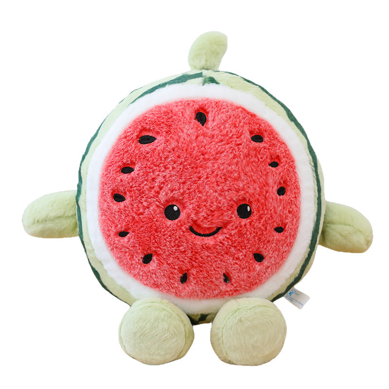 Creative cute expression watermelon doll plush toy big watermelon doll home pillow children's soothing cloth