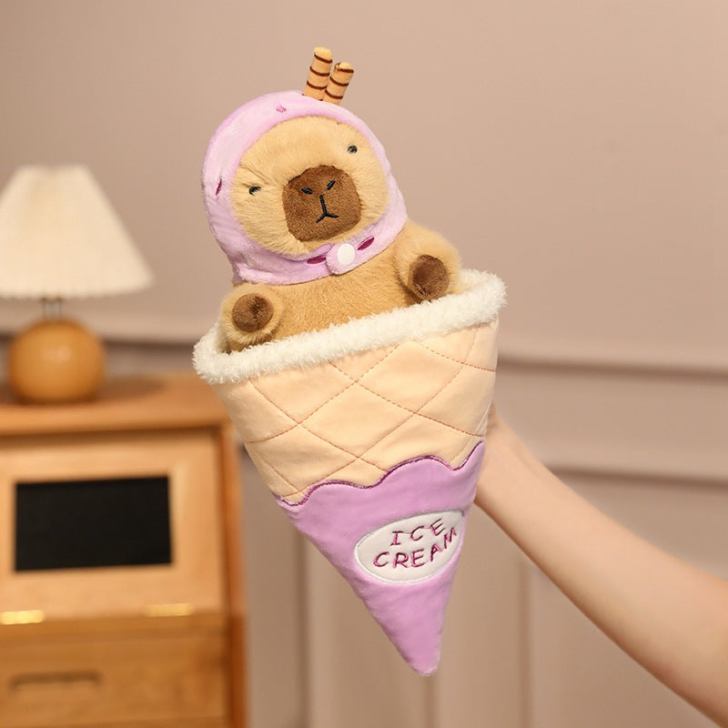 Ice cream capybara plush toy | stuffed animal