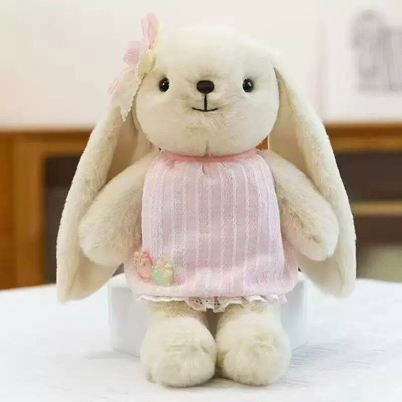 Mousse Rabbit Floral Dress Annie Rabbit Plush Doll Lace Long-eared Rabbit Doll Girl Gift Soothing Ragdoll