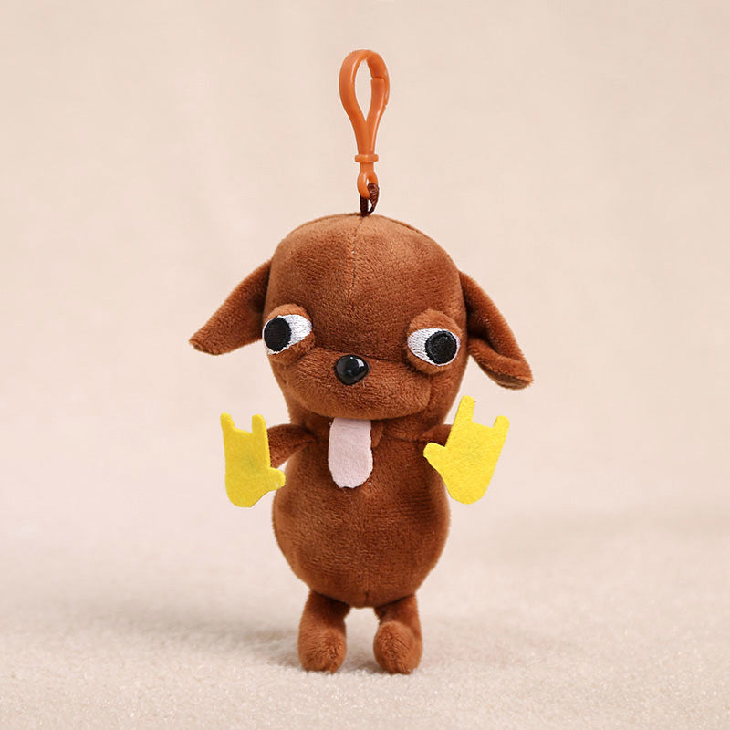 Internet celebrity explosion Chihuahua plush doll small pendant ugly cute doll funny keychain