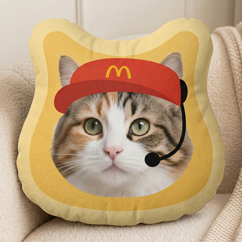 Come to the picture to customize the pet avatar big head special-shaped throw pillow, customize the surrounding cute doll double-sided pillow creative gift