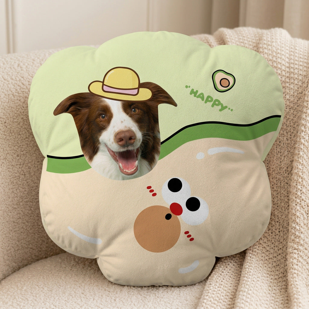 Come to the picture to customize the pet avatar big head special-shaped throw pillow, customize the surrounding cute doll double-sided pillow creative gift
