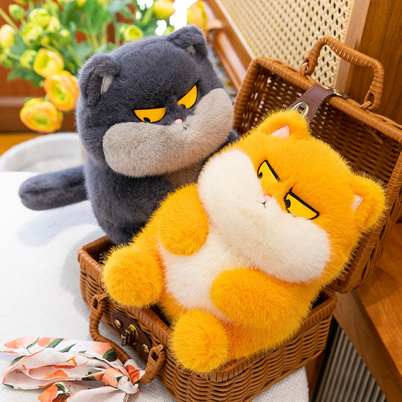 Cute pulling cat doll creative funny plush toy cat doll for girls and children gifts indoor ornaments