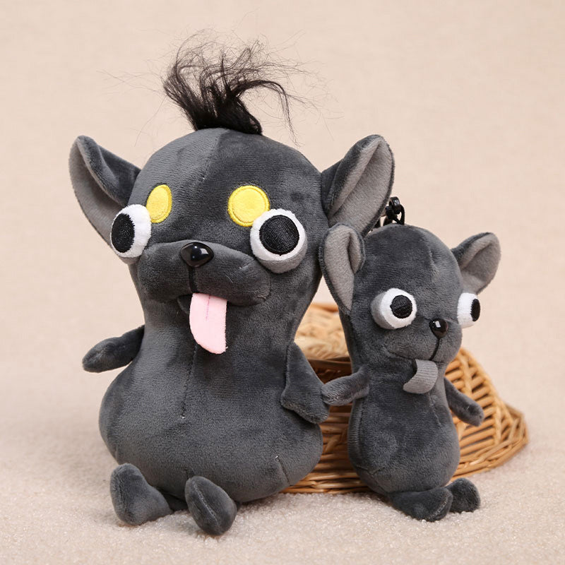Internet celebrity explosion Chihuahua plush doll small pendant ugly cute doll funny keychain