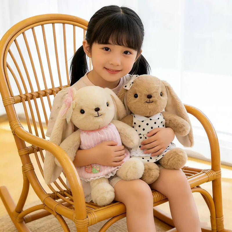 Mousse Rabbit Floral Dress Annie Rabbit Plush Doll Lace Long-eared Rabbit Doll Girl Gift Soothing Ragdoll
