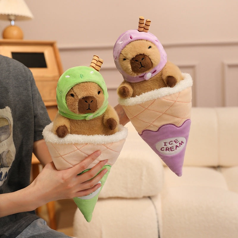 Ice cream capybara plush toy | stuffed animal