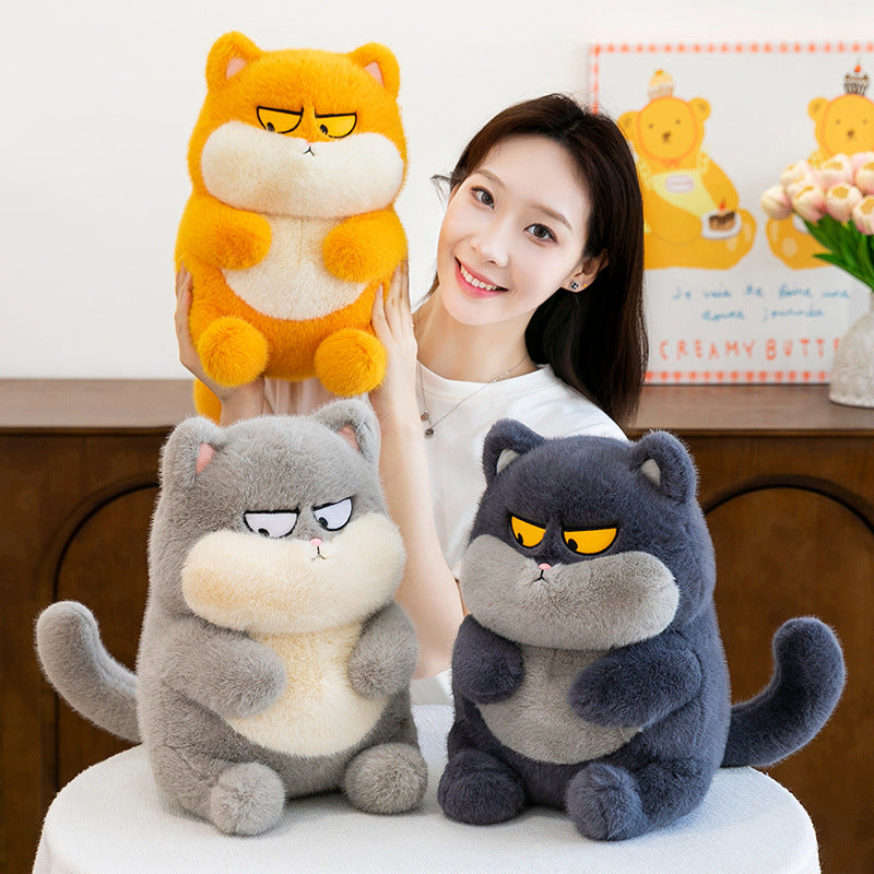 Cute pulling cat doll creative funny plush toy cat doll for girls and children gifts indoor ornaments