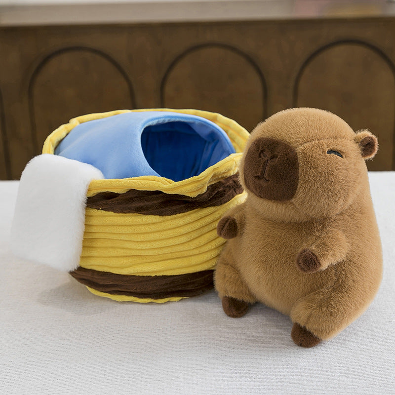 Bathtub‑Themed Capybara Plush Toy, Cute Kawaii Stuffed Capybara Doll for Birthday Gift