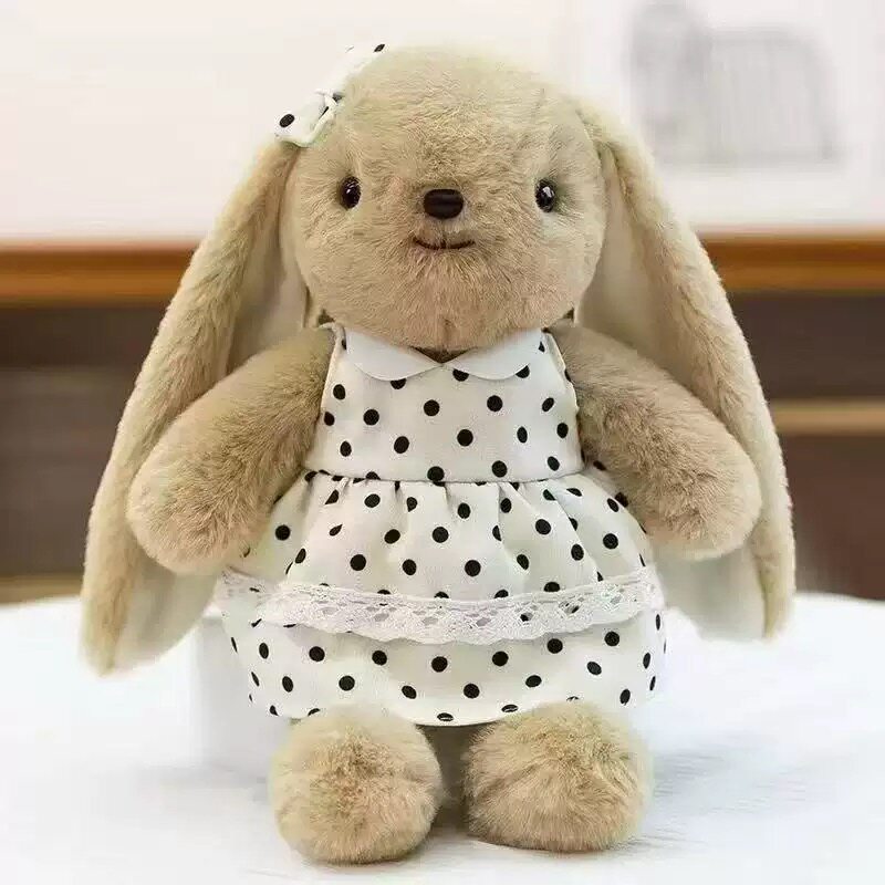 Mousse Rabbit Floral Dress Annie Rabbit Plush Doll Lace Long-eared Rabbit Doll Girl Gift Soothing Ragdoll