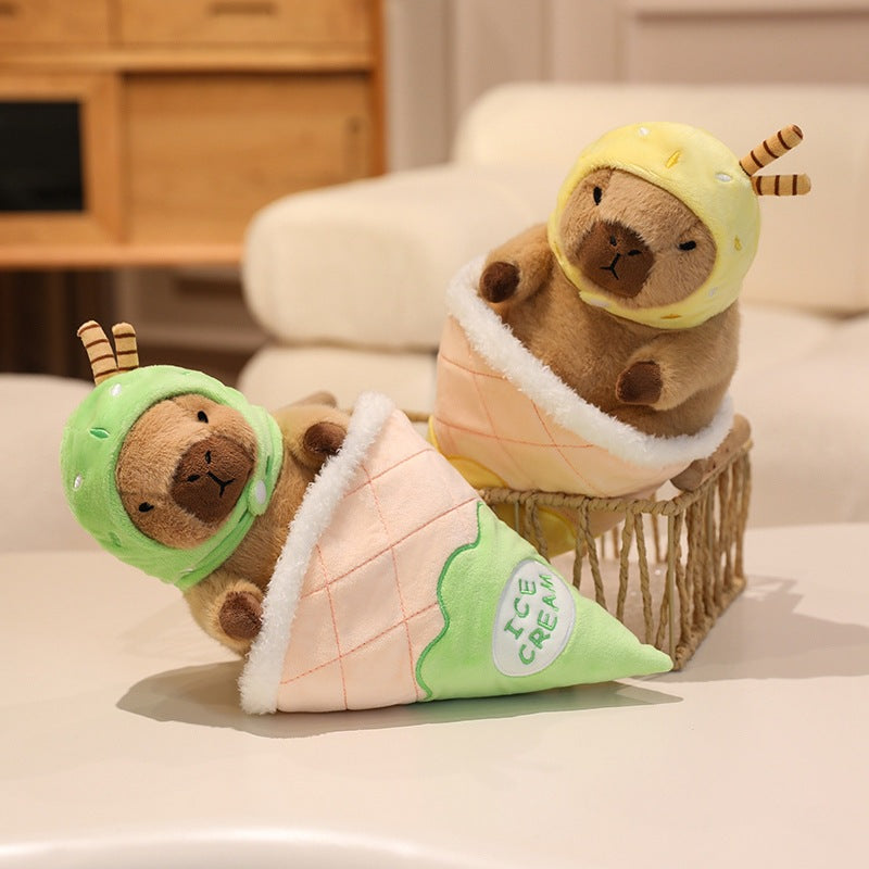 Ice cream capybara plush toy | stuffed animal