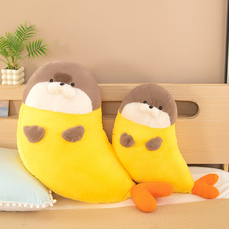 New sushi fried shrimp baby seal plush doll super soft bed throw pillow funny birthday gift wholesale doll