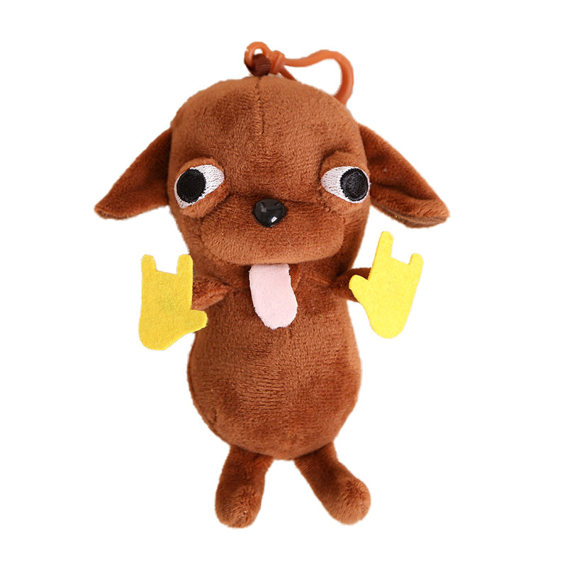 Internet celebrity explosion Chihuahua plush doll small pendant ugly cute doll funny keychain