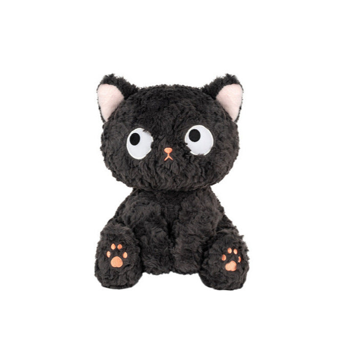 Cute cute black cat plush toy doll healing companionship soothing doll safety and environmental protection