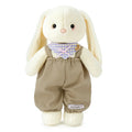 Dressed Lop-Eared Stuffed Bunny ▏Soft Huggable Bunny Plushie with Overalls