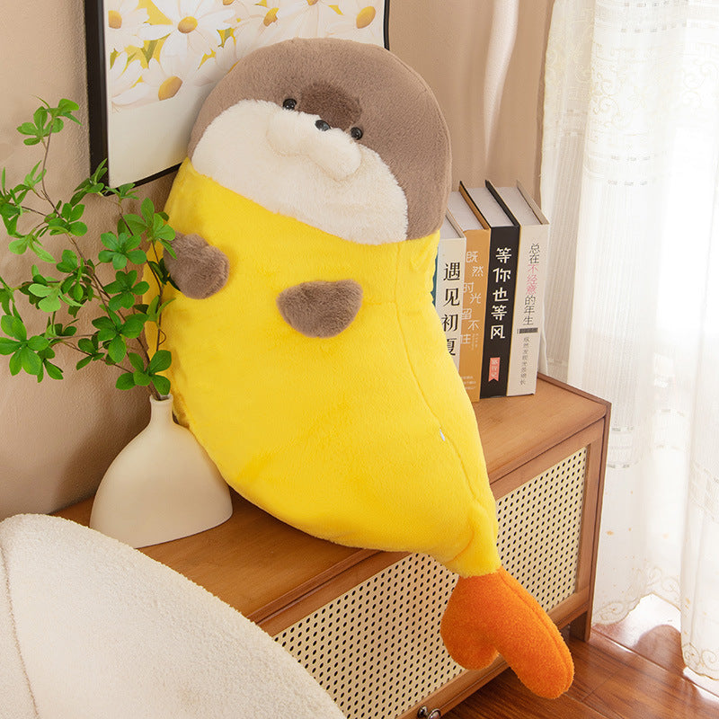New sushi fried shrimp baby seal plush doll super soft bed throw pillow funny birthday gift wholesale doll