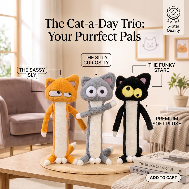 Funny Quirky Orange Cat Plush Toy | Sassy Stuffed Animal