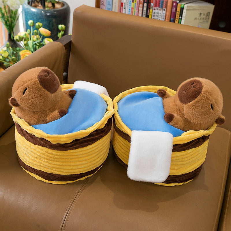 Bathtub‑Themed Capybara Plush Toy, Cute Kawaii Stuffed Capybara Doll for Birthday Gift