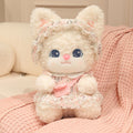 Curly Fuzzy Stuffed Bunny with Daisy Lace Lolita Dress | Kawaii Bunny Plushie Gift for Girls