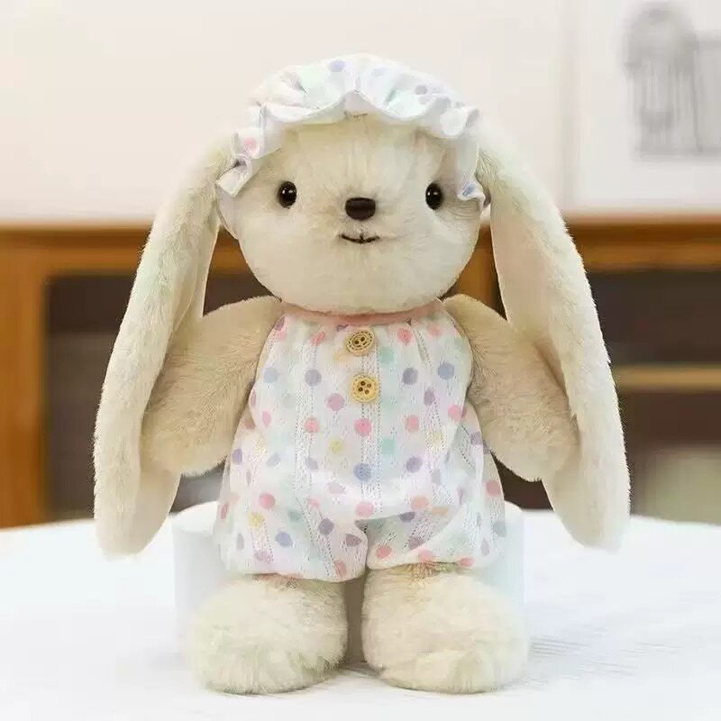 Mousse Rabbit Floral Dress Annie Rabbit Plush Doll Lace Long-eared Rabbit Doll Girl Gift Soothing Ragdoll