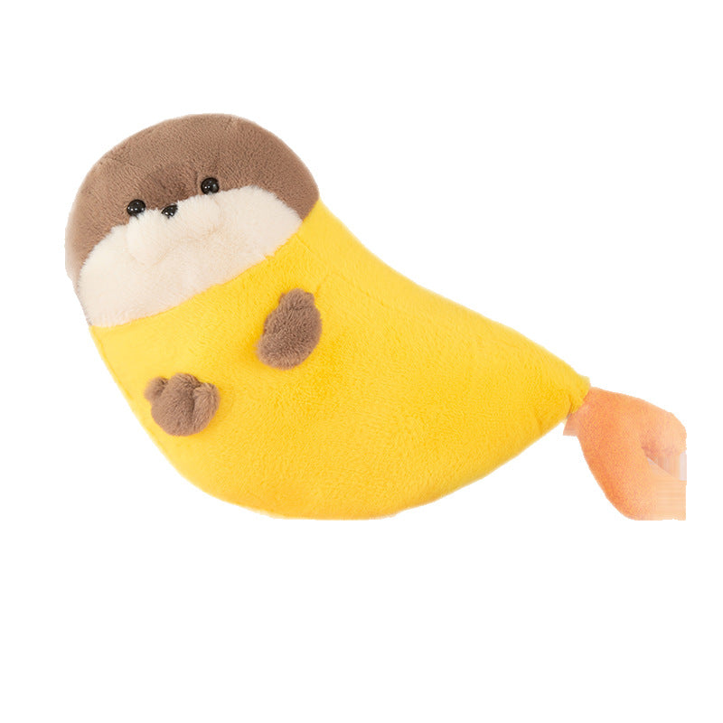 New sushi fried shrimp baby seal plush doll super soft bed throw pillow funny birthday gift wholesale doll