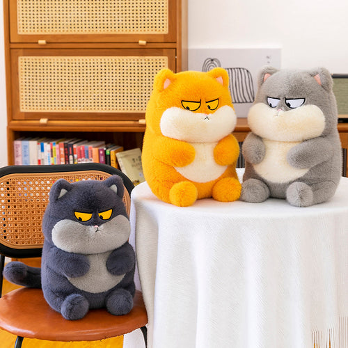 Cute pulling cat doll creative funny plush toy cat doll for girls and children gifts indoor ornaments