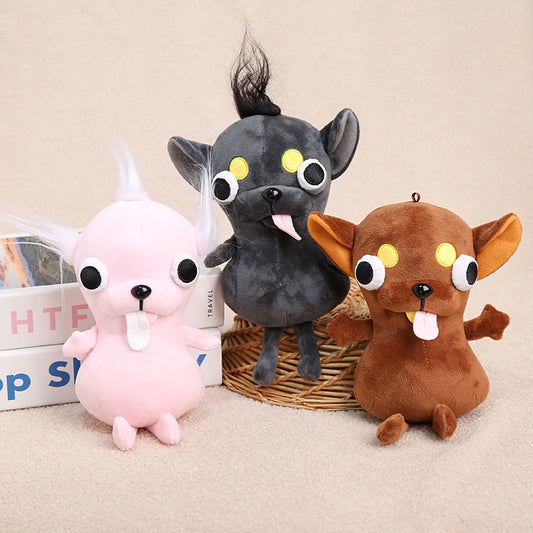 Internet celebrity explosion Chihuahua plush doll small pendant ugly cute doll funny keychain