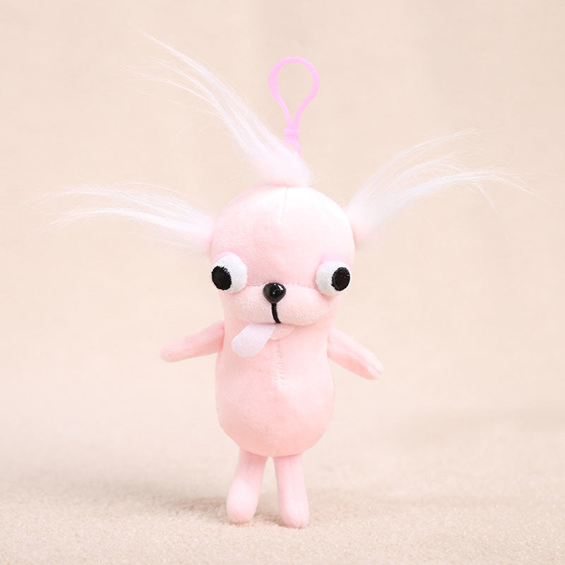 Internet celebrity explosion Chihuahua plush doll small pendant ugly cute doll funny keychain