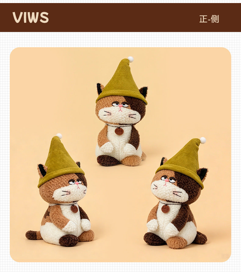 Front and Side Views of Cute Stuffed Cat Plush Toy