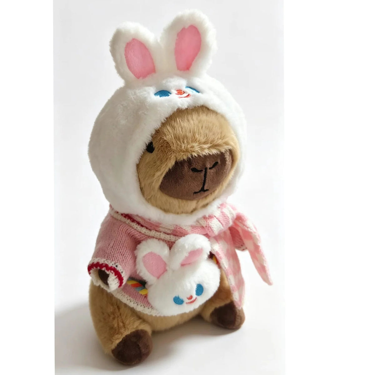 Kawaii Capybara Dress-Up Plush Toy Set with Removable Outfits & Bag Charms