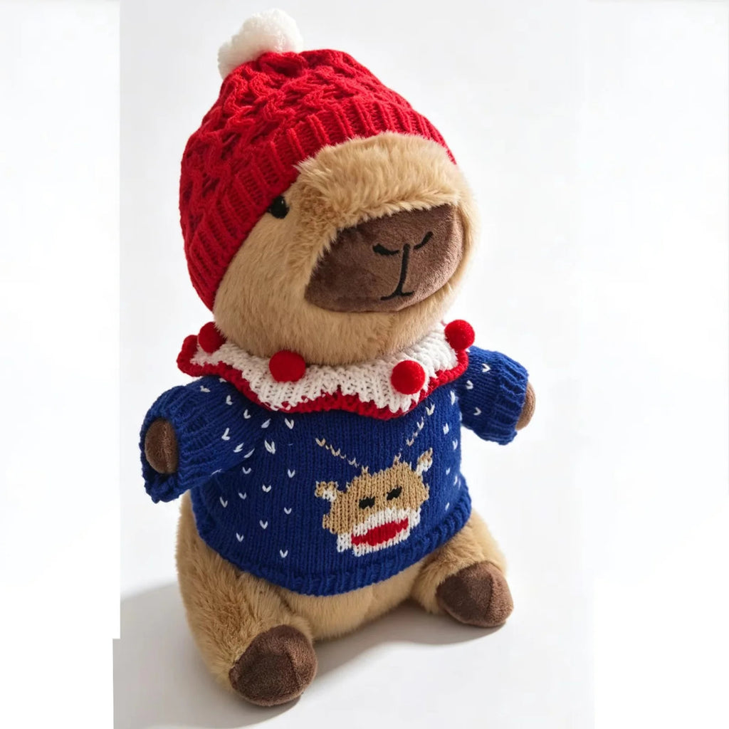 Kawaii Capybara Dress-Up Plush Toy Set with Removable Outfits & Bag Charms