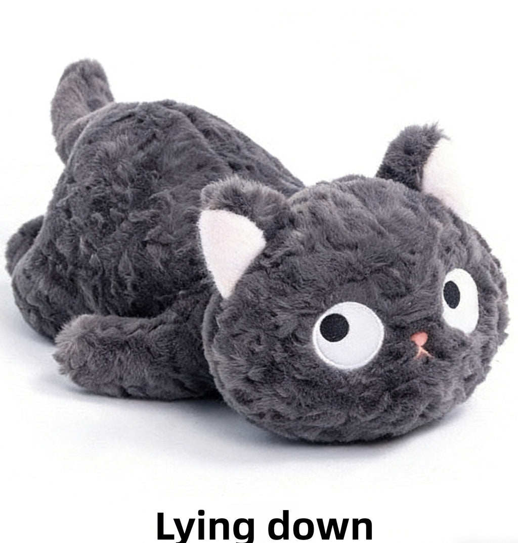 Cute cute black cat plush toy doll healing companionship soothing doll safety and environmental protection