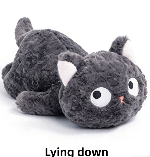 Cute cute black cat plush toy doll healing companionship soothing doll safety and environmental protection