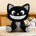 Black and White Cat Plush Toy – Kawaii Smiling Stuffed Animal Pillow