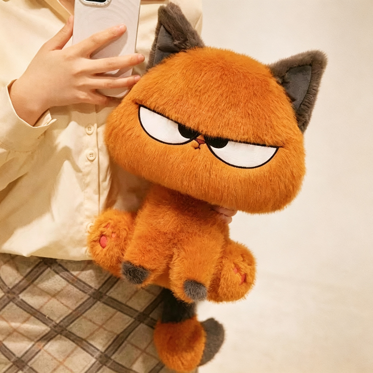 Funny Mad Orange Cat Plushie | Grumpy Face Stuffed Animal