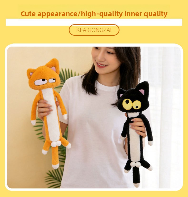  Cute funny orange and black cat plush toys held in hand showcasing multiple color options